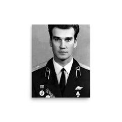 Stanislav Petrov poster on a plain backdrop in size 8"x10".