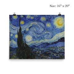 Starry Night by Vincent van Gogh poster mockup 2