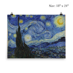 Starry Night by Vincent van Gogh poster mockup 5