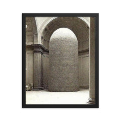 Statue of David by Michelangelo Encased in Bricks During World War II framed print on a plain backdrop in size 16"x20".