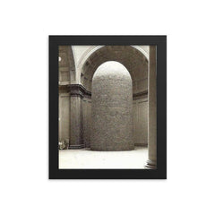 Statue of David by Michelangelo Encased in Bricks During World War II framed print on a plain backdrop in size 8"x10".