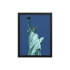 Statue of Liberty framed print on a plain backdrop in size 12"x16".