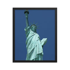 Statue of Liberty framed print on a plain backdrop in size 16"x20".