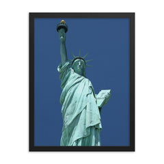 Statue of Liberty framed print on a plain backdrop in size 18"x24".