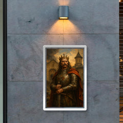Stefan cel Mare at monastery after battle poster 2