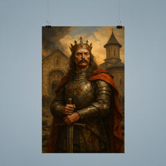Stefan cel Mare at monastery after battle poster 9
