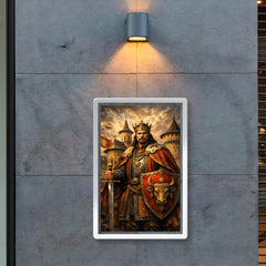 Stefan cel Mare at monastery walls poster 2