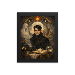 Stefan George in symbolist austerity framed print on a plain backdrop in size 8"x10".