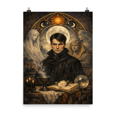 Stefan George in symbolist austerity poster on a plain backdrop in size 8"x10".