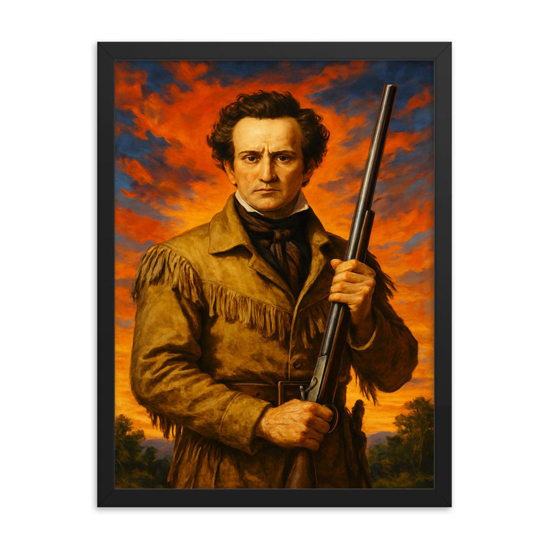 Stephen F Austin framed print on a plain backdrop in size 18