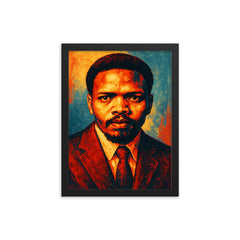 Steve Biko framed print on a plain backdrop in size 12"x16".