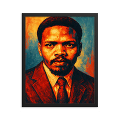 Steve Biko framed print on a plain backdrop in size 16"x20".