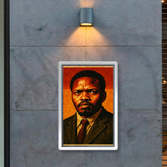 Steve Biko in stark defiant portrait poster 2