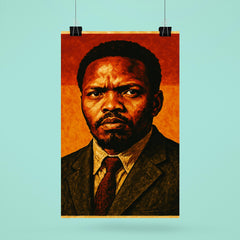 Steve Biko in stark defiant portrait poster 6