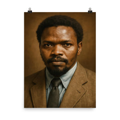 Steve Biko portrait poster on a plain backdrop in size 8"x10".