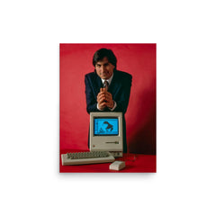 Steve Jobs poster on a plain backdrop in size 12"x16".