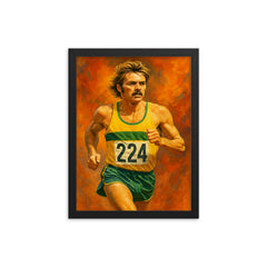 Steve Prefontaine framed print on a plain backdrop in size 12"x16".