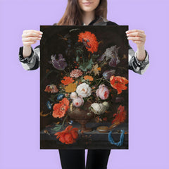 Still Life with Flowers and a Watch by Abraham Mignon poster 3