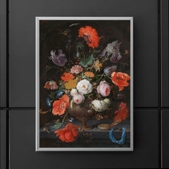 Still Life with Flowers and a Watch by Abraham Mignon poster 5