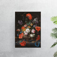 Still Life with Flowers and a Watch by Abraham Mignon poster 7