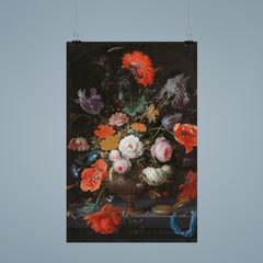 Still Life with Flowers and a Watch by Abraham Mignon poster 9