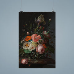 Still Life with Flowers on a Marble Tabletop by Rachel Ruysch, 1716 poster 9