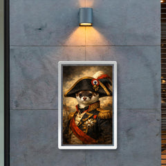 Stoat in Napoleonic bicorne portrait poster 2
