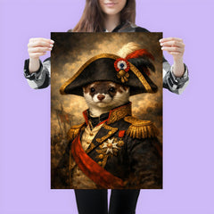 Stoat in Napoleonic bicorne portrait poster 3