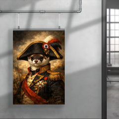 Stoat in Napoleonic bicorne portrait poster 4