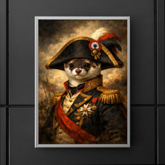 Stoat in Napoleonic bicorne portrait poster 5