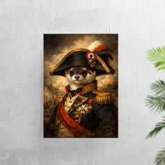 Stoat in Napoleonic bicorne portrait poster 7