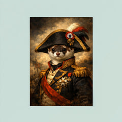 Stoat in Napoleonic bicorne portrait poster 8