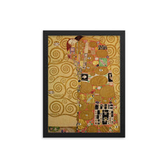 Stoclet Frieze - Fulfillment by Gustav Klimt framed print on a plain backdrop in size 12"x16".