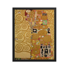 Stoclet Frieze - Fulfillment by Gustav Klimt framed print on a plain backdrop in size 16"x20".