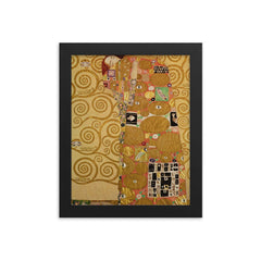 Stoclet Frieze - Fulfillment by Gustav Klimt framed print on a plain backdrop in size 8"x10".