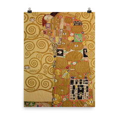 Stoclet Frieze - Fulfillment by Gustav Klimt poster on a plain backdrop in size 8"x10".