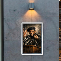 Stokely Carmichael black beret podium portrait poster 2