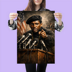 Stokely Carmichael black beret podium portrait poster 3