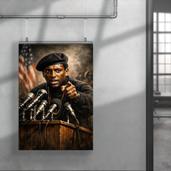 Stokely Carmichael black beret podium portrait poster 4