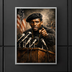 Stokely Carmichael black beret podium portrait poster 5