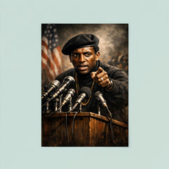 Stokely Carmichael black beret podium portrait poster 8