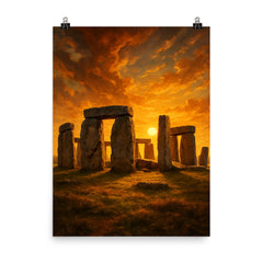 Stonehenge poster on a plain backdrop in size 8"x10".