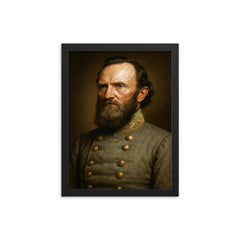 Stonewall Jackson portrait framed print on a plain backdrop in size 12"x16".
