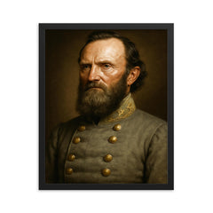 Stonewall Jackson portrait framed print on a plain backdrop in size 16"x20".
