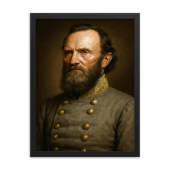 Stonewall Jackson portrait framed print on a plain backdrop in size 18"x24".