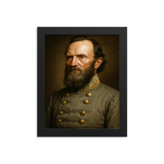 Stonewall Jackson portrait framed print on a plain backdrop in size 8"x10".