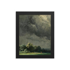 Storm-Ridden Landscape by Robert Zünd, 1854 framed print on a plain backdrop in size 8"x10".