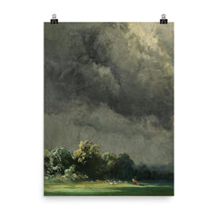 Storm-Ridden Landscape by Robert Zünd, 1854 poster on a plain backdrop in size 8"x10".