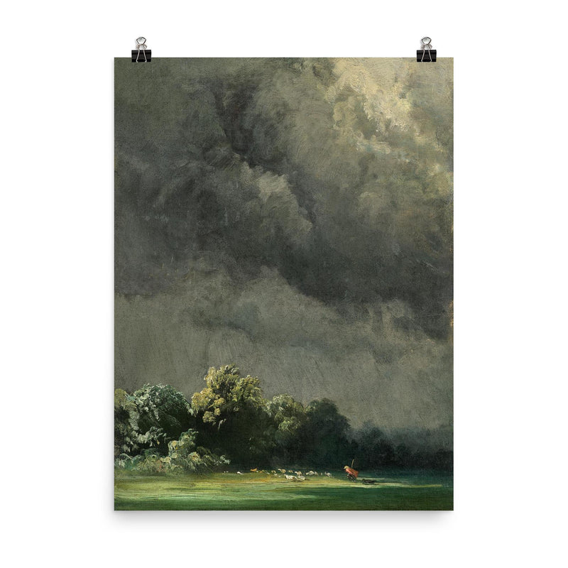 Storm-Ridden Landscape by Robert Zünd, 1854 poster on a plain backdrop in size 8