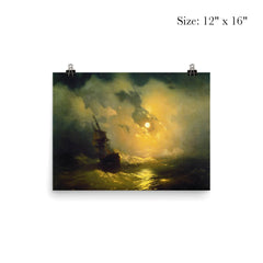 Stormy Sea at Night by Ivan Ayvazovsky poster 3